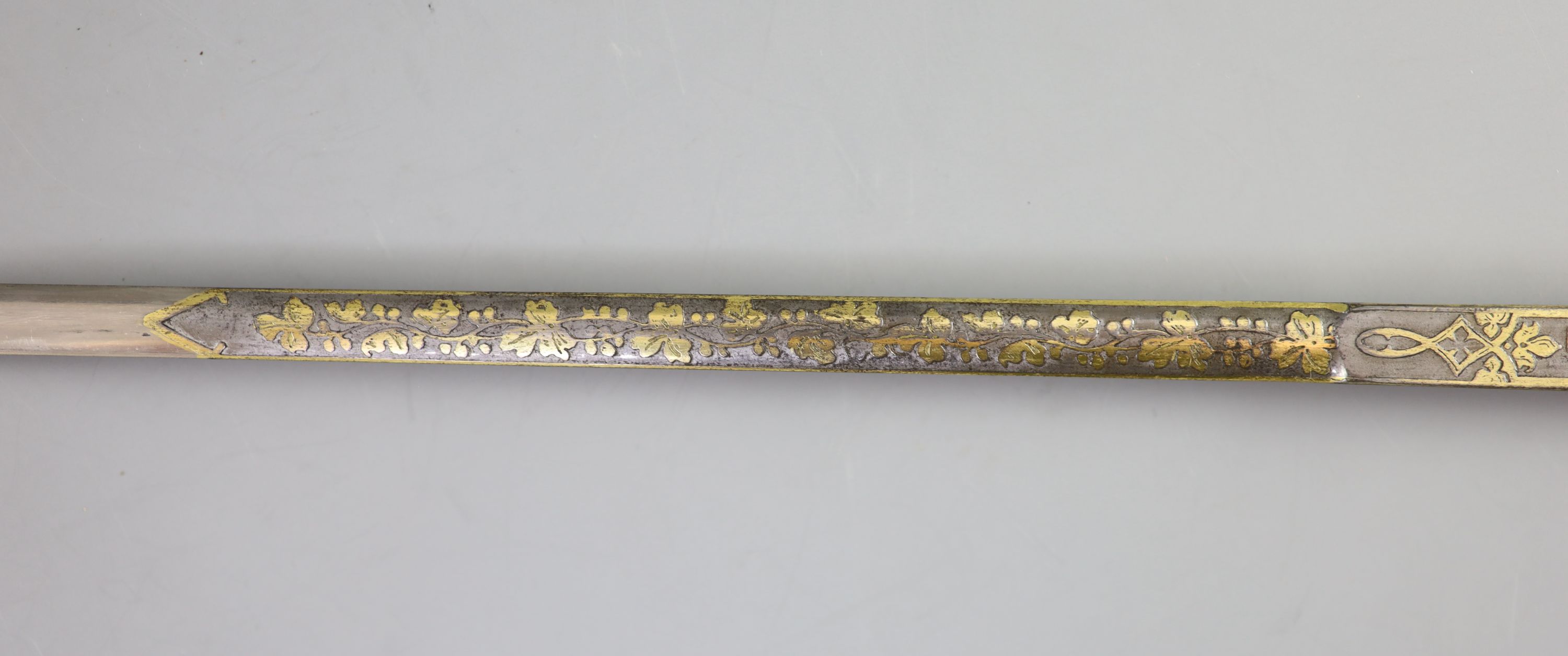 A French Toledo bladed swordstick, 19th century 87cm long